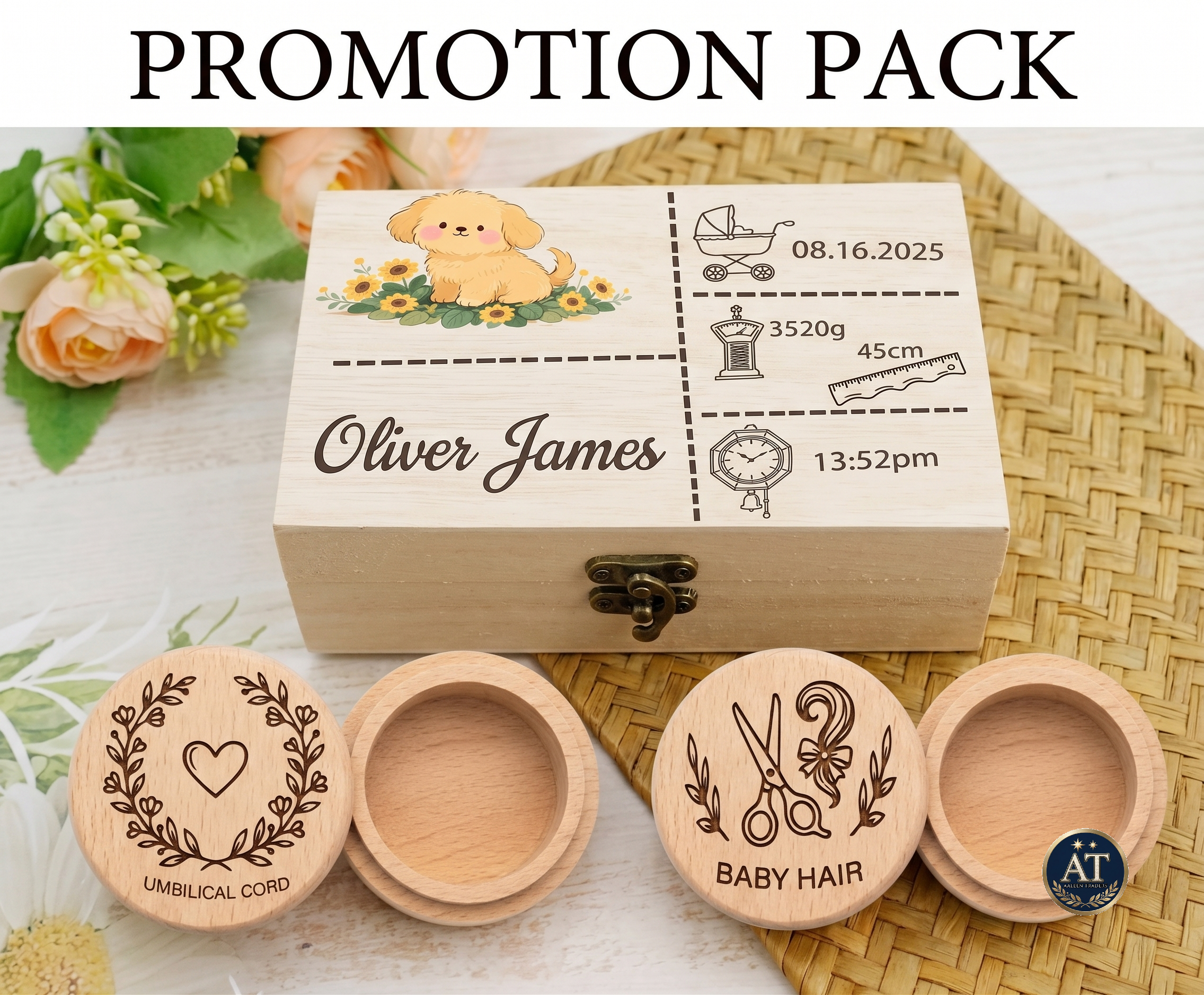 Personalized Baby Memory Keepsake Box | From First Hair to First Tooth