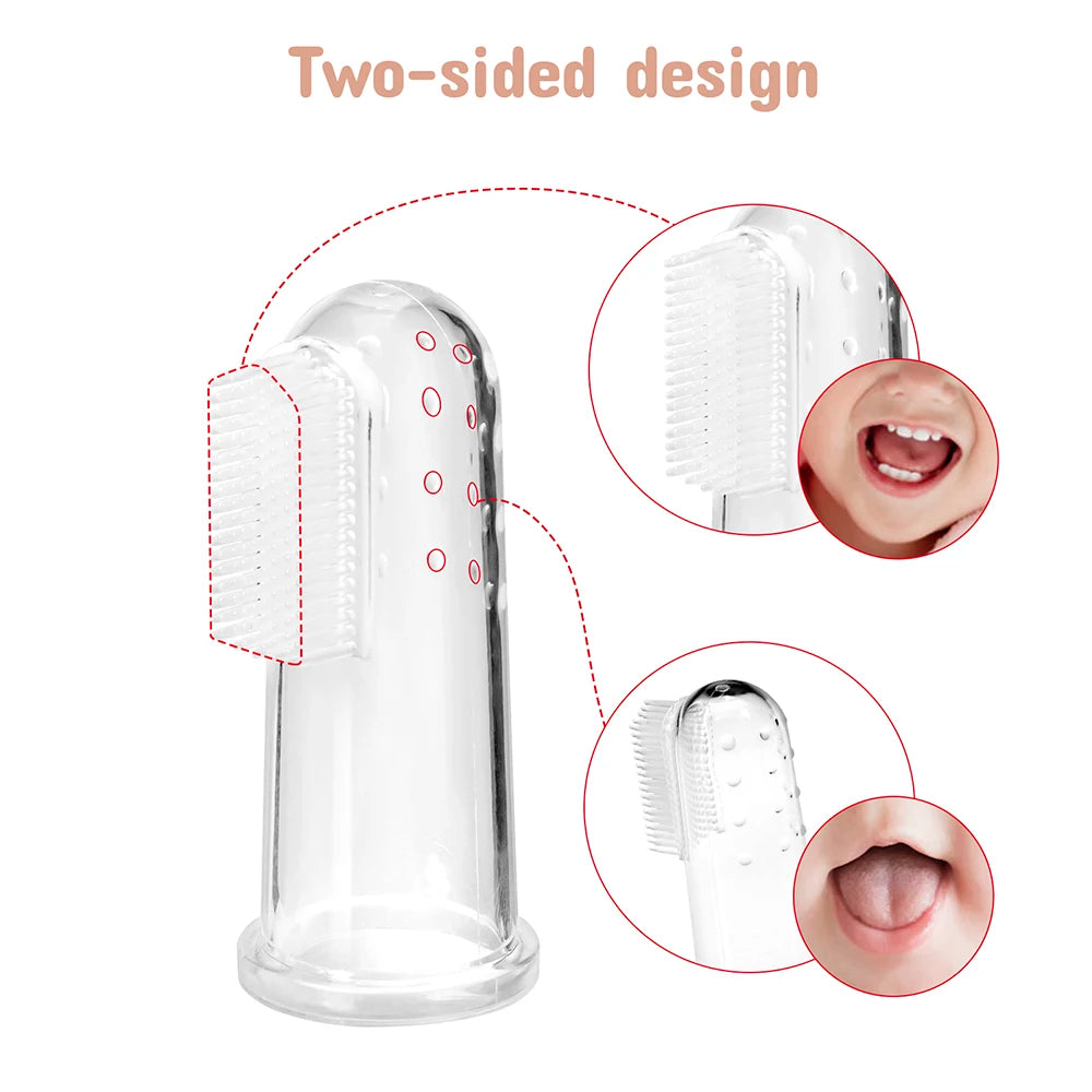 Baby Silicone Finger Toothbrush Set – Soft Gum & Teeth Cleaning Brush