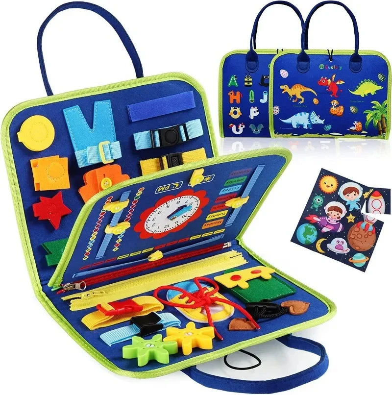 Montessori Busy Board Book – Educational Sensory Activity Toy for Kids