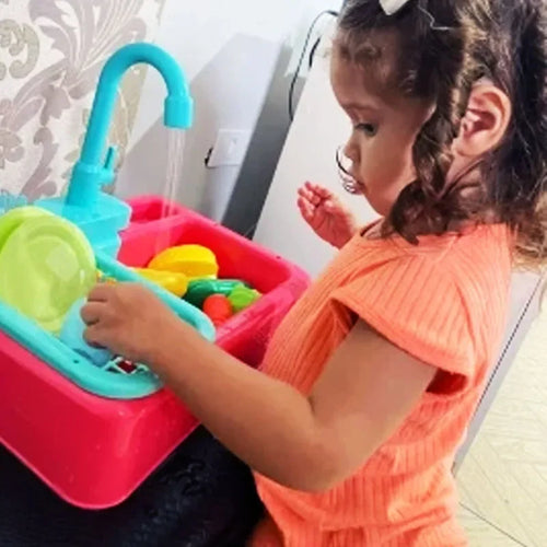 Kids Kitchen Sink Toy Set – Pretend Play Dish Washing Toy