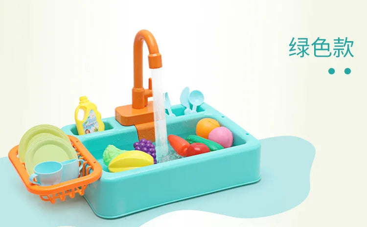 Kids Kitchen Sink Toy Set – Pretend Play Dish Washing Toy