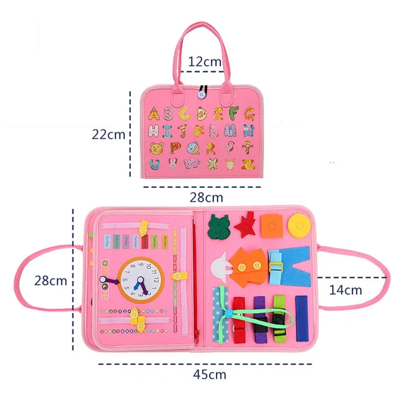 Montessori Busy Board Book – Educational Sensory Activity Toy for Kids