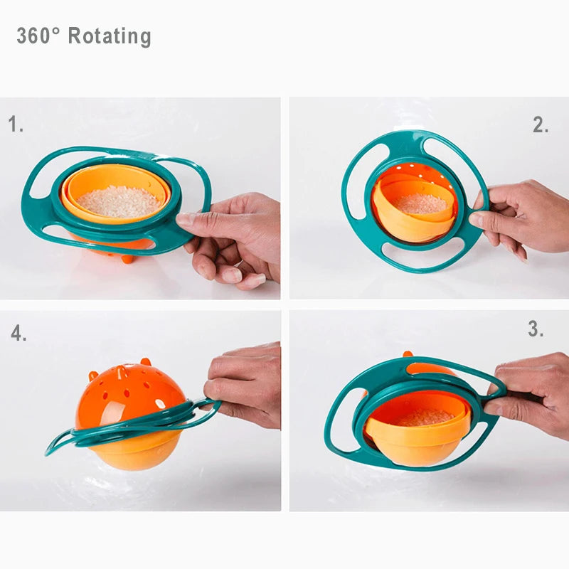 Kids Anti-Spill Gyro Bowl – 360° Rotating Snack Bowl