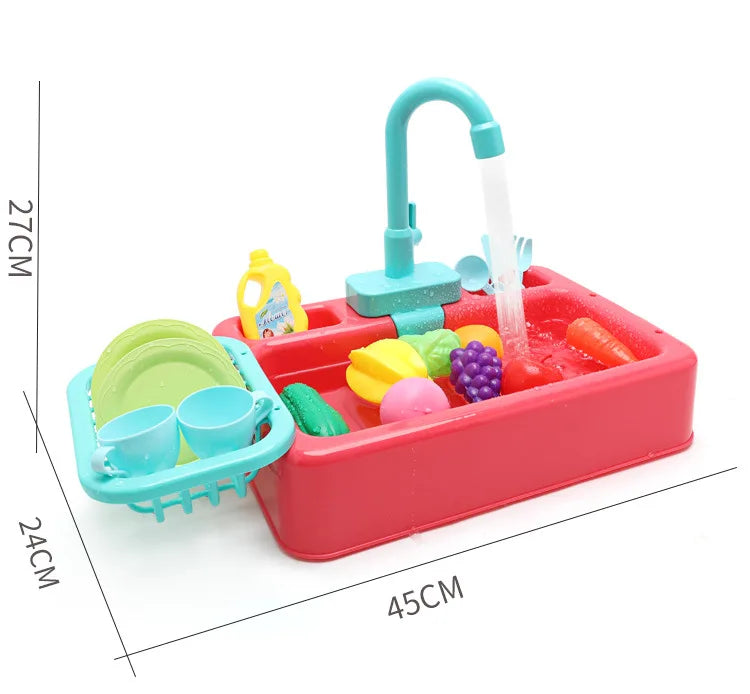 Kids Kitchen Sink Toy Set – Pretend Play Dish Washing Toy