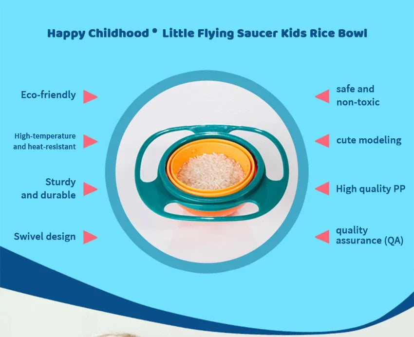 Kids Anti-Spill Gyro Bowl – 360° Rotating Snack Bowl