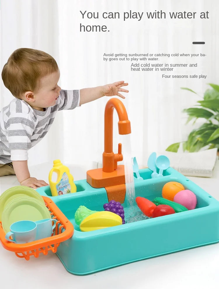 Kids Kitchen Sink Toy Set – Pretend Play Dish Washing Toy
