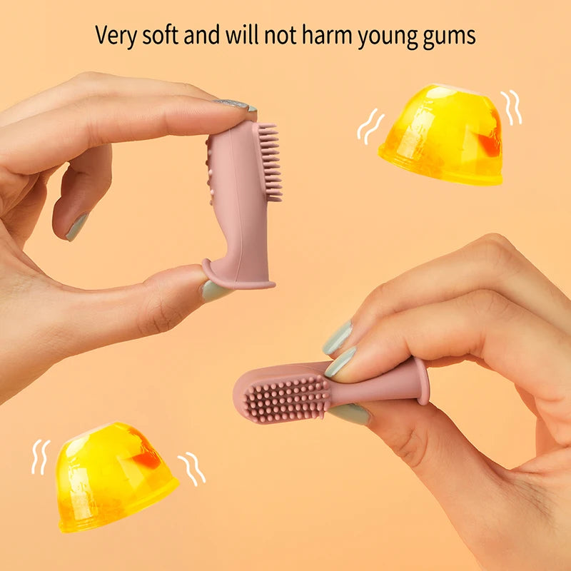 Baby Silicone Finger Toothbrush Set – Soft Gum & Teeth Cleaning Brush