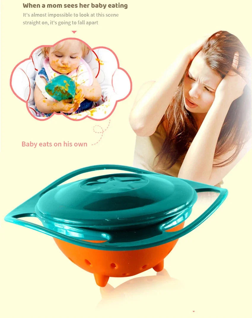 Kids Anti-Spill Gyro Bowl – 360° Rotating Snack Bowl