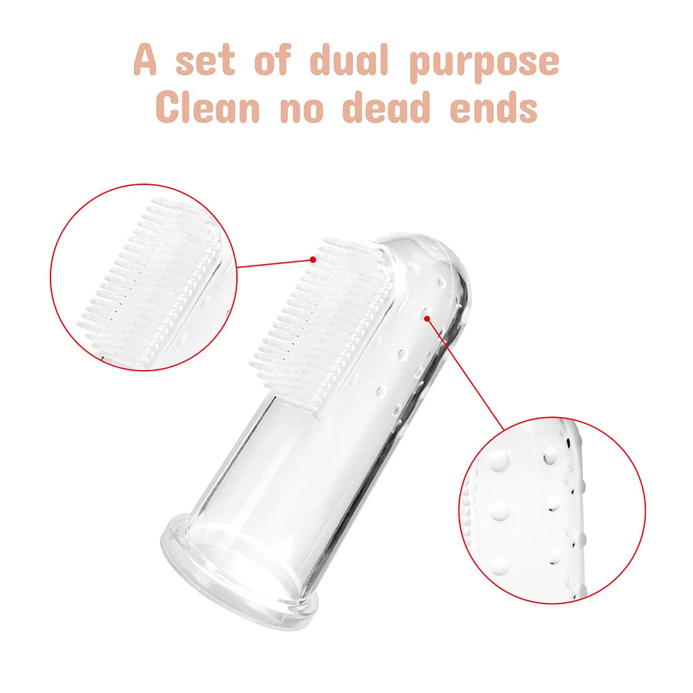 Baby Silicone Finger Toothbrush Set – Soft Gum & Teeth Cleaning Brush