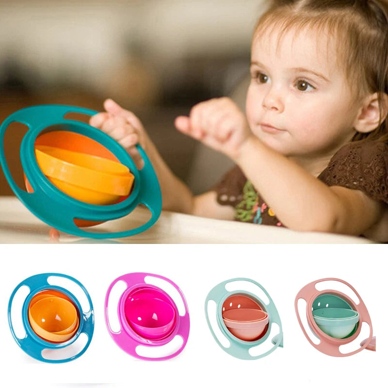 Kids Anti-Spill Gyro Bowl – 360° Rotating Snack Bowl