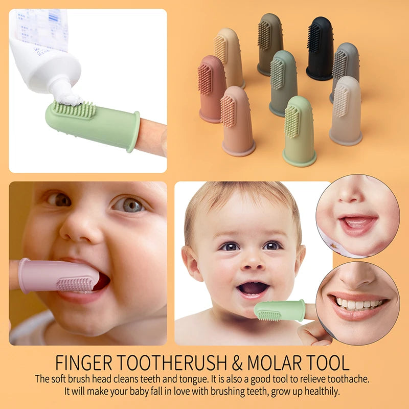Baby Silicone Finger Toothbrush Set – Soft Gum & Teeth Cleaning Brush