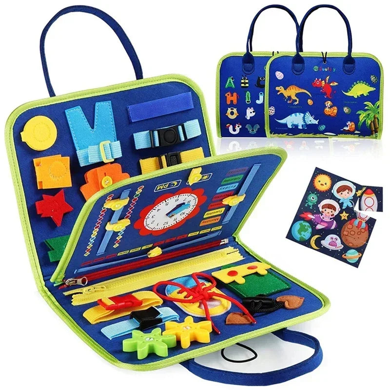 Montessori Busy Board Book – Educational Sensory Activity Toy for Kids