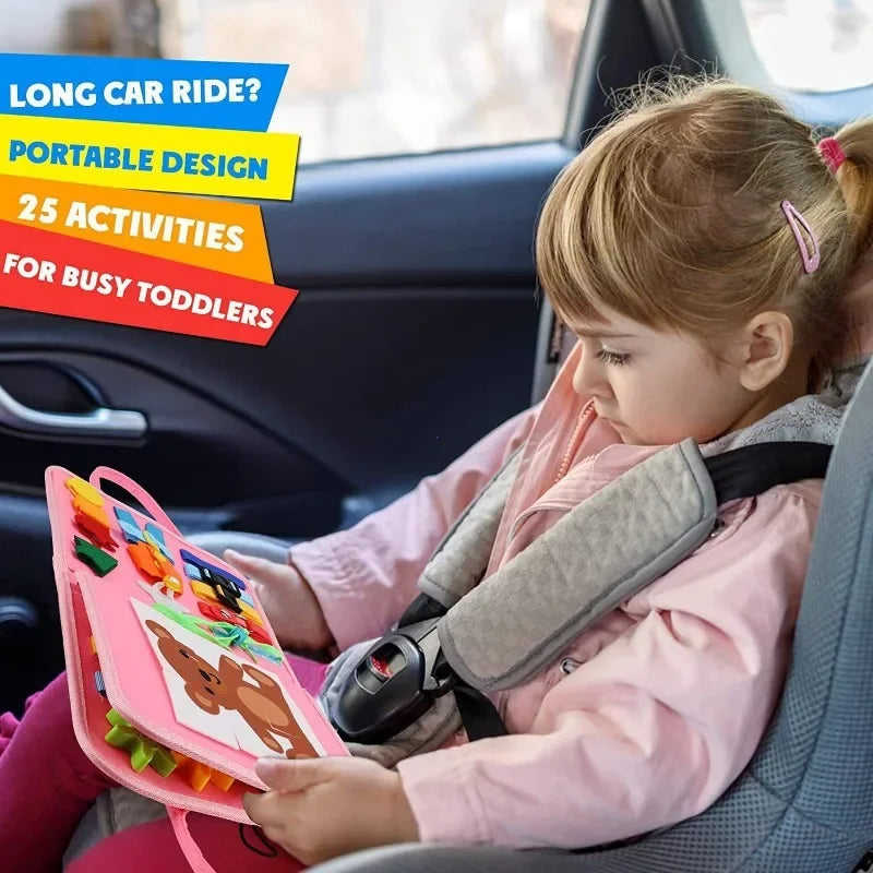 Montessori Busy Board Book – Educational Sensory Activity Toy for Kids