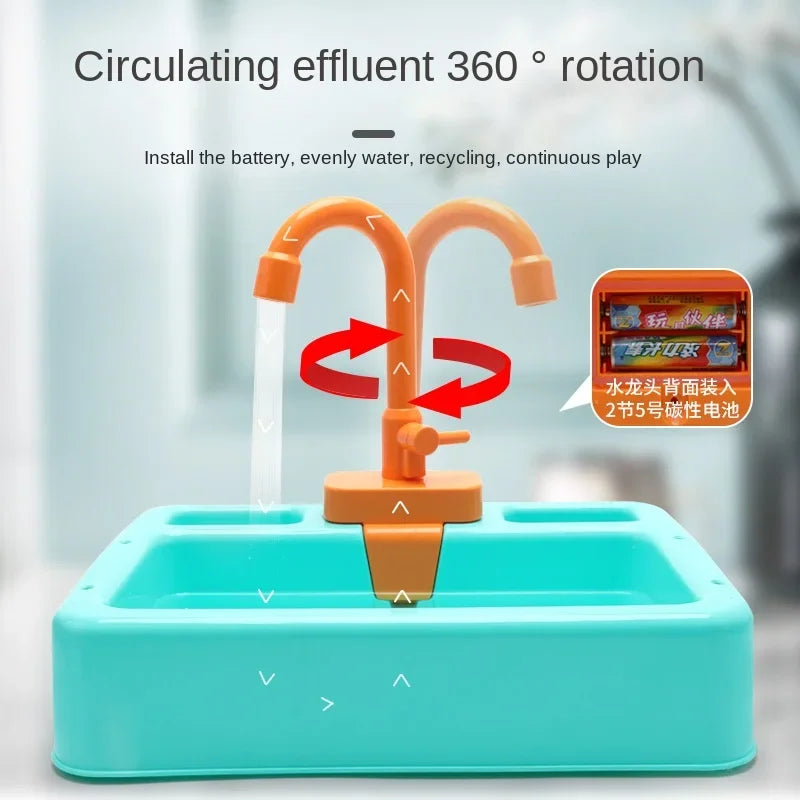 Kids Kitchen Sink Toy Set – Pretend Play Dish Washing Toy